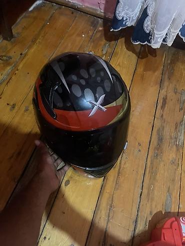 moto mator: Tam üzlü motosiklet dəbilqəsi – Xor/XOR brendi. Rəng: qara-qırmızı — 4