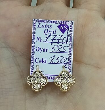 halqa sirqalar qizil: Sırğa, Sarı qızıl, 585 Əyar, 1500 g