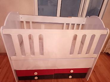 Beşiklər: Uşaq beşiyi – saxlama çekmecələri ilə - Material: ağ laminat/taxta — 3