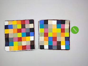 rzeczy że stichem: Poduszki dekoracyjne – poszewki patchwork z eco‑skóry, komplet 2 szt — 2