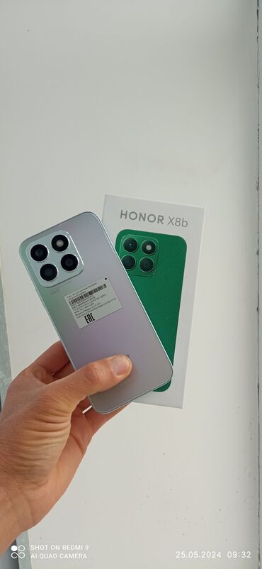 huawei telefonlari: Honor X8, 256 GB, rəng - Boz, Zəmanət, Sensor, Barmaq izi