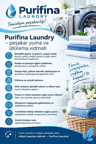 hovuz temizliyi: Purifina Laundry — peşəkar yuma və ütüləmə xidməti Xidmətlər: - — 1