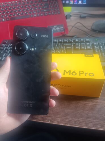 Poco: Poco M6 Pro, Б/у, 256 ГБ, цвет - Черный, 2 SIM