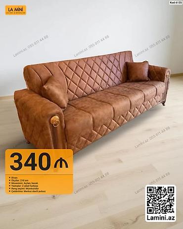 Divanlar: Divan – Kod: 6135 - Ölçü: 210 sm - Mexanizm: açılan, bazalı (yataq — 1