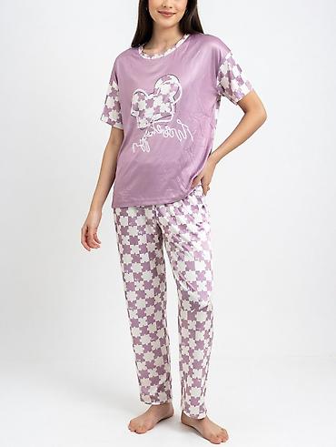 alt paltarları: Qadınlar üçün ev geyimləri və pijama dəstləri - Bənövşəyi rəngdə — 4