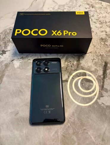 телефон цум бишкек: Poco X6 Pro 5G, Колдонулган, 256 ГБ, түсү - Кара, eSIM, 2 SIM