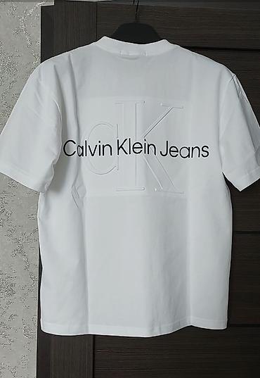 cal: Мужская футболка, L, 2XL, Calvin Klein, Новый, цвет - Белый, Самовывоз — 2