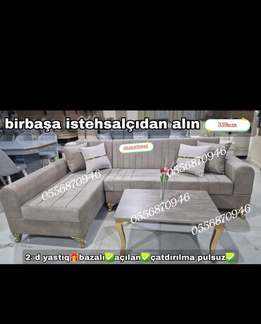 Rəflər: Künc divan, Yeni, Açılan, Bazalı, Parça, Şəhərdaxili pulsuz çatdırılma