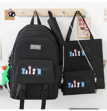 Rukzaklar: Dördlü və beşli çantalar dəsti. Dəstə bir ədəd rəngli və rəngli — 13