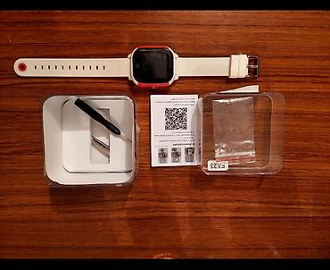 smart wacth: Uşaq GPS ağıllı saatı – qırmızı/ağ rəngli silikon kəmərli model — 2