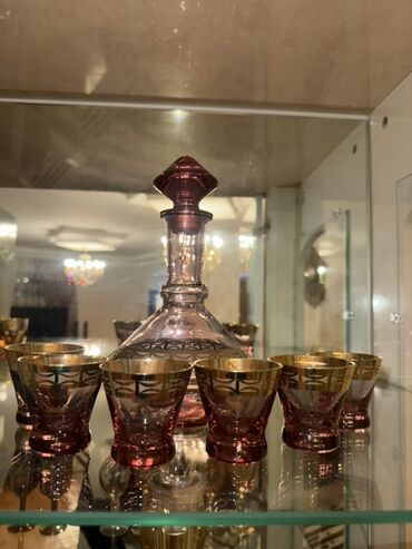 Digər dəstlər və servizlər: Dekorativ qab-qacaq dəsti - Kobalt mavi rəngli 2 ədəd şüşə vaza: oval — 9