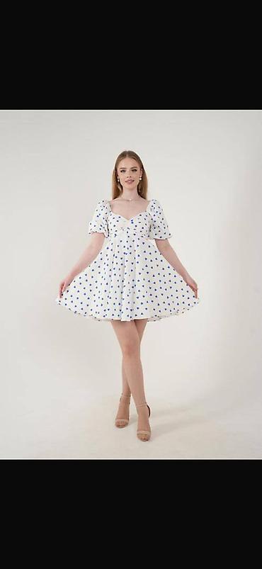 Повседневные платья: Шикарная платье на лето 
Ткань хб🧶
Размер?48
Цена🔥550сом — 5