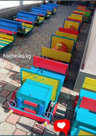 Детские качели: Лодочка качалка Домики беседки для детей +2 скамейки Качели — 13