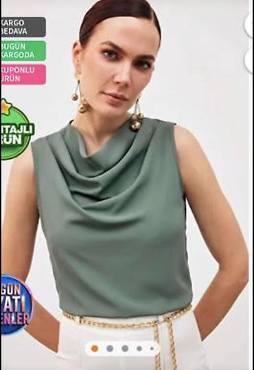 Qadın geyimləri: 1. Блузка леопардовая Sateen разм л 10м 2. Зеленая блузка Sateen разм — 5