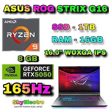 asus rog strix g18: Yeni ASUS ROG, 16 ", AMD Ryzen 9, 1 TB, Ödənişli çatdırılma, Rayonlara çatdırılma, Ünvandan götürmə — 1