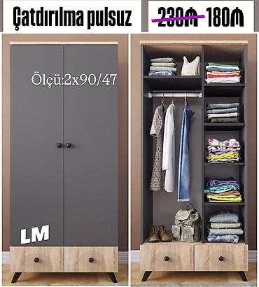 dolab dəhliz: İki qapılı dolab – təmiz laminatdan. - Ölçü: 2 x 90 x 47 - Rəng seçimi — 1