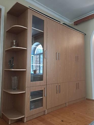 vitrin demir: Modul tipli çoxfunksiyalı dolab-vitrin - Material: ağac naxışlı — 1