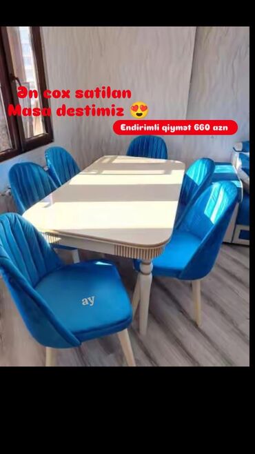 Masa və oturacaq dəstləri: Qonaq otağı üçün, Yeni, 6 stul