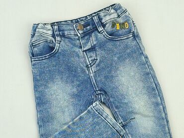 jeansy z kokardkami: Denim pants, 12-18 months, condition - Fair