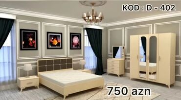 Yataq otağı dəstləri: 2 təknəfərlik çarpayı, Dolab, Tumba, 2 tumba, Azərbaycan, Yeni