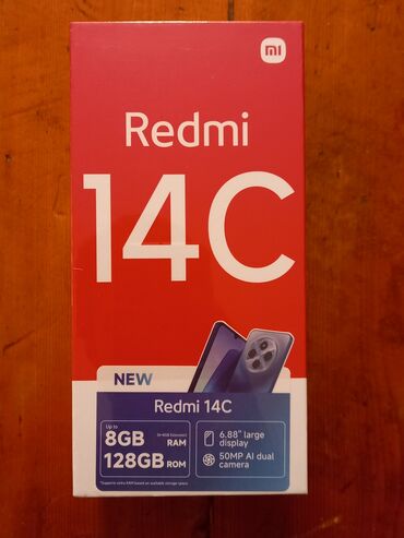 xiaomi telefonları: Xiaomi Redmi 14C, 128 GB, rəng - Qara, 
 Zəmanət, Barmaq izi, İki sim kartlı