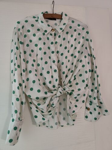 lanene kosulje waikiki: Cos, L (EU 40), Silk, Dots, color - White
