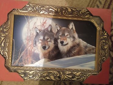 художники картины: Картина зимние волки . Купила на площади Бишкека за 1500 2 месяца