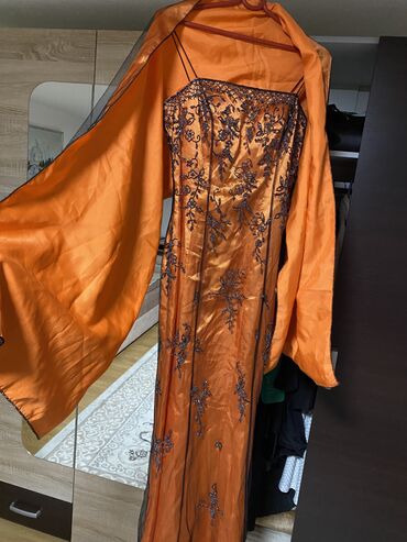 letnje haljine za punije zene: S (EU 36), bоја - Narandžasta, Večernji, maturski, Na bretele
