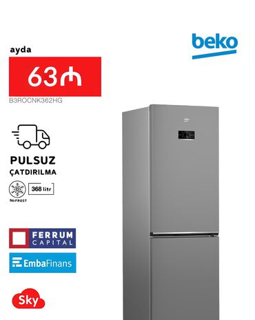 soyuducuların satışı: Новый 2 двери Beko Холодильник Продажа, цвет - Серый, Есть кредит
