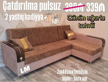 Masa və oturacaq dəstləri: Künc divan, Yeni, Açılan, Bazalı, Parça, Şəhərdaxili pulsuz çatdırılma