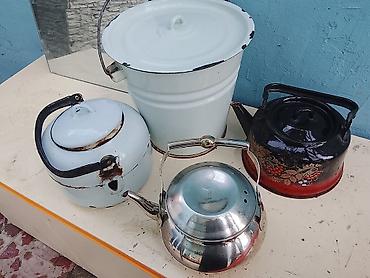 Çay dəsti, rəng - Qara, Metal