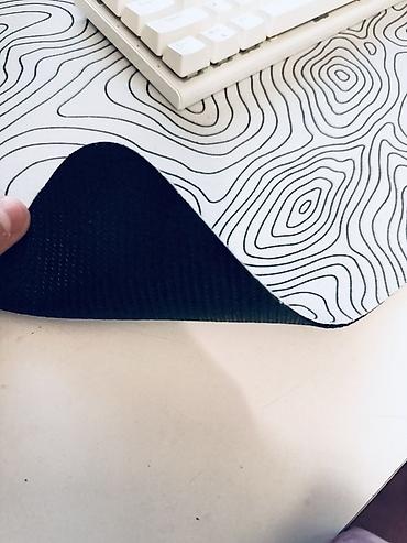 Ofis ləvazimatları: Böyük ölçülü masaüstü mousepad - Rəng/Naqiş: Ağ fon üzərində kontur — 3