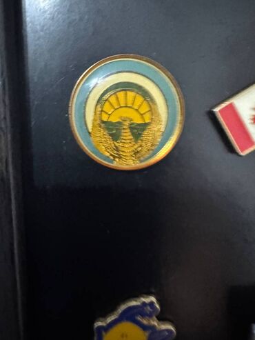 Значки, ордена и медали: Комплект значков: 1. Герб РУ; 2. Канада + Кыргызстан - Кумтор. 3. Флаг — 6