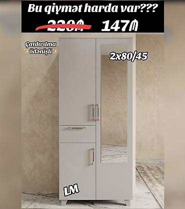Məhsul: Güzgülü dolab - Rəng: Açıq boz - Ölçü: 2x80/45 lalafo.az -da Məhsul: Güzgülü dolab - Rəng: Açıq boz - Ölçü: 2x80/45