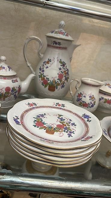 saati oyrenmek: Çay dəsti, rəng - Ağ, Farfor, Almaniya — 2