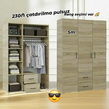 барби шкаф для одежды: Yeni, Düz dolab, Qarderob, paltar dolabı