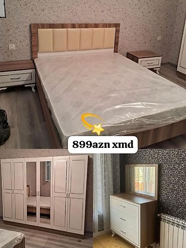 dekor ref: Yataq otağı mebel dəsti Tərkibi: - İki nəfərlik çarpayı, yumşaq — 1