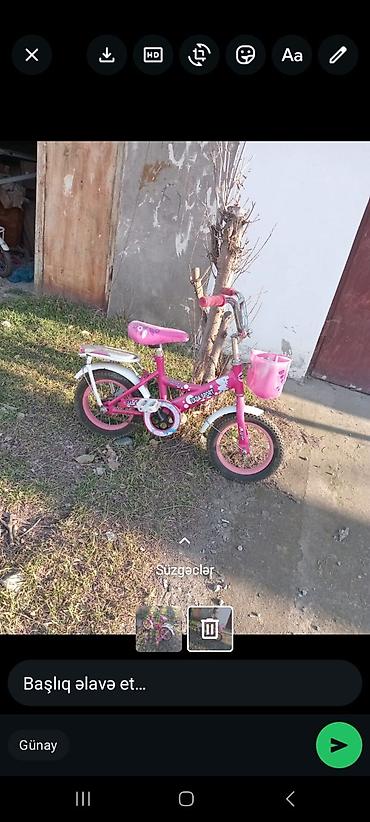 12 dyumlu velosiped: Uşaq velosipedi – Luna Sport, çəhrayı rəng. Xüsusiyyətlər: - 12" — 2