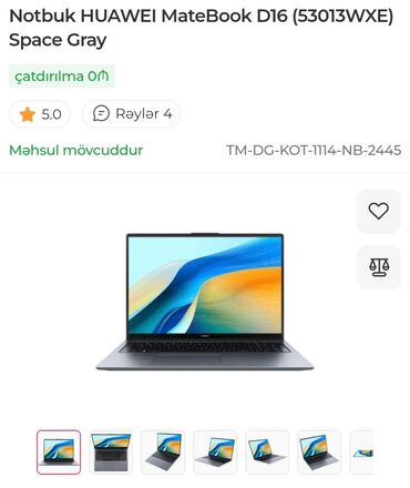 Noutbuk və netbuklar: Intel Core i5, 8 GB, 16 "