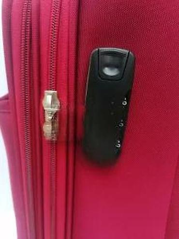 Putni koferi i torbe: Veliki putni kofer na točkićima – crveni - Materijal: mekani tekstil — 14