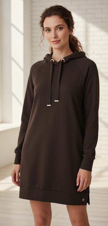 Haljine: Studio Untold XS, bоја - Braon, Oversize, Dugih rukava — 1