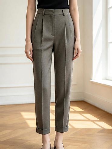 Брюки: Классические женские брюки ZARA BASIC - Модель: укороченные брюки с — 1