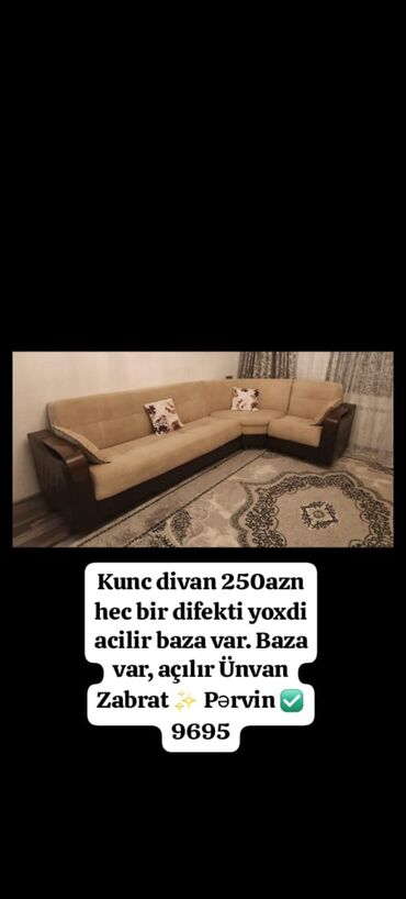 demir dekor: Kunc divan 250man hec bir difekti yoxdi acilir baza var. Baza var