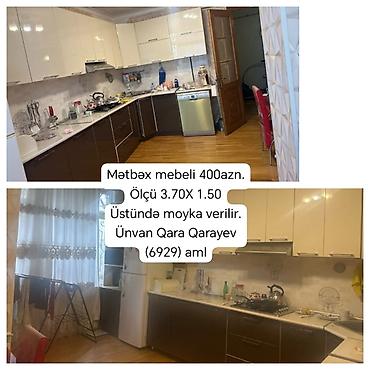 Mətbəx mebeli 400azn. Ölçü 3.70X 1.50 Üstündə moyka verilir. Ünvan