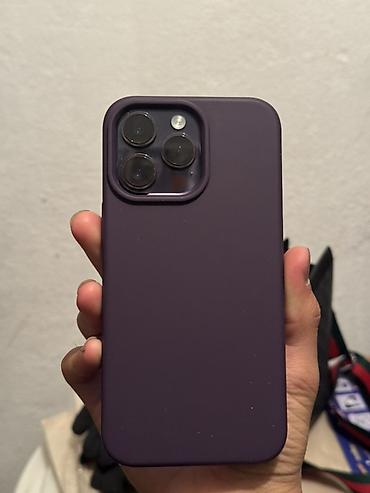 Apple iPhone: IPhone 14 Pro Max, Б/у, 128 ГБ, Deep Purple, Чехол, 82 % — 1