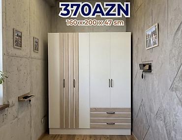 Yeni, 4 qapılı, Siyirməli, Ağ, Açılan, Düz dolab