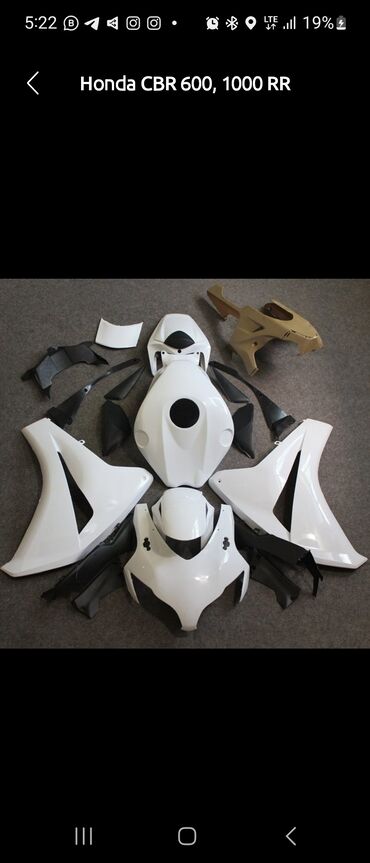 body kit: Honda CBR 1000 RR və 600RR full kit kapronları rənglənməmiş
