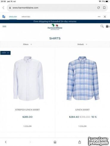 Duksevi: Original Harmont &Blaine duks XL 100% cotton Ramena 50cm, duzina — 14