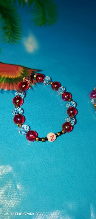 Bilərziklər: Uşaq üçün boncuk bilərziklər - Material: akril boncuklar, şəffaf — 1