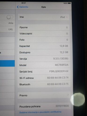 iphone 11 pro lalafo: Ipad a1395 - 16 gb ispravan baterija dobra ekran bez ostecenja icloud